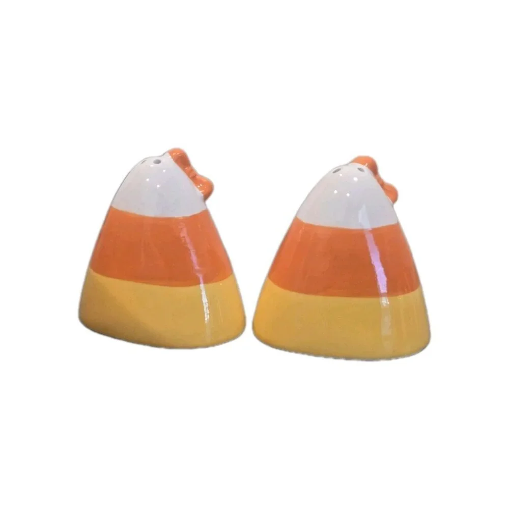 New Girl W/ Bow Candy Corn Halloween Salt & Pepper Shakers Salt N Pepper Decor